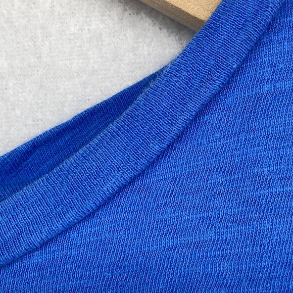EILEEN FISHER Top M Organic Cotton Slub Jersey Crewneck Short Sleeve Blue - Picture 6 of 11